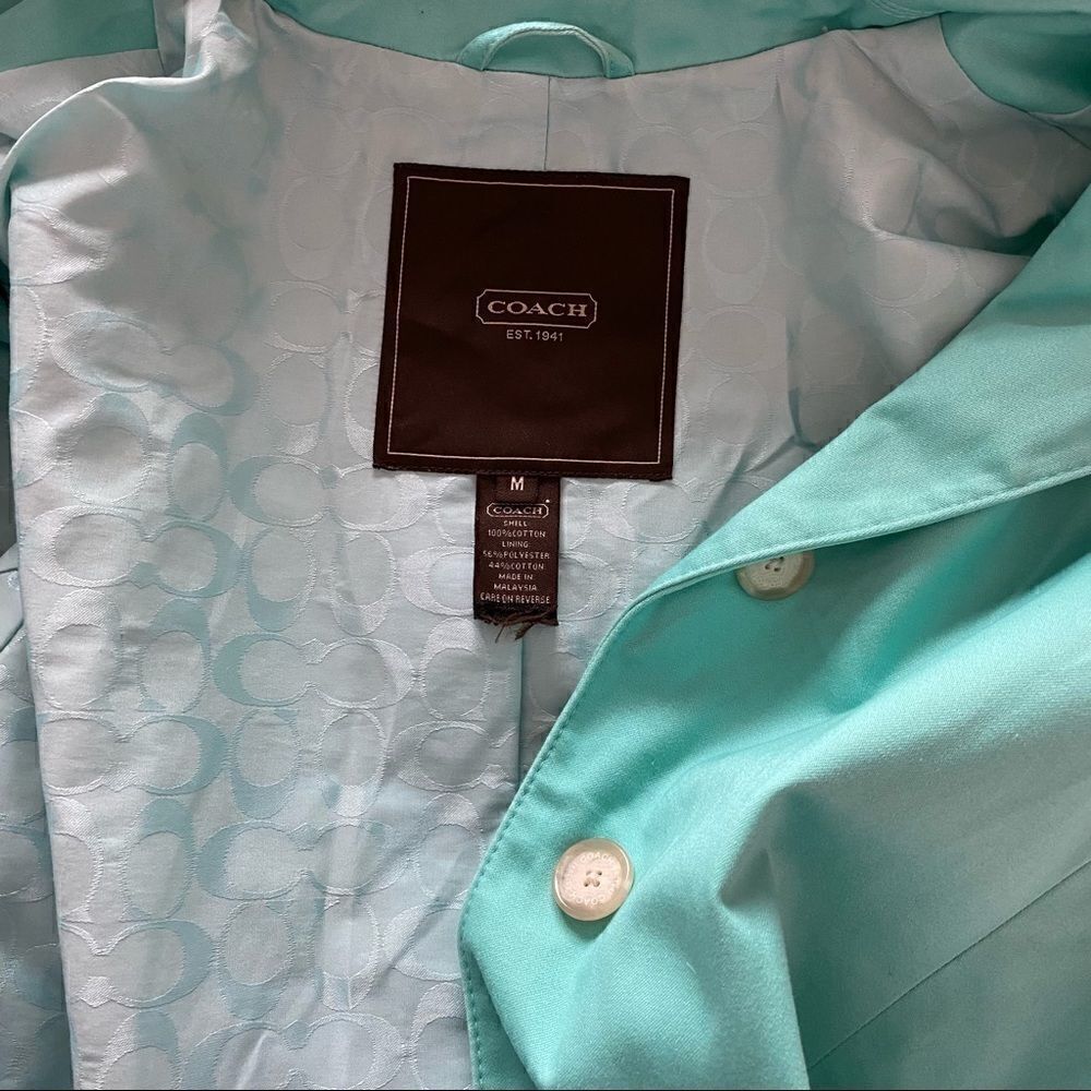 Coach Trench Coat in Mint Size M - Picture 5 of 5